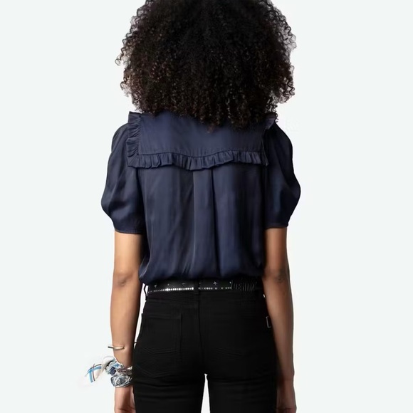 Zadig & Voltaire Twisty Satin - Kaki SZ Small - Picture 7 of 7